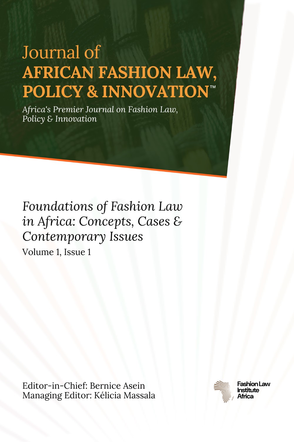 Cover of the Journal of African Fashion Law, Policy and Innovation